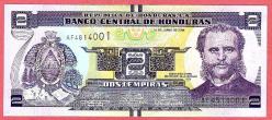 HONDURAS 2 LEMPIRA 2014 UNC ÇİL