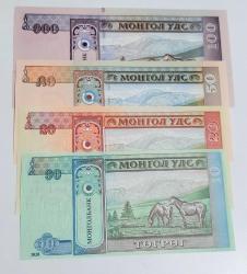 10,20,50,100 Terper 4 lü Moğolistan  Para Seti