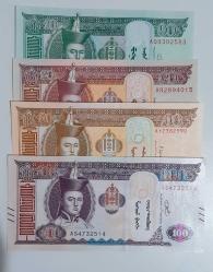 10,20,50,100 Terper 4 lü Moğolistan  Para Seti