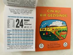 24 Mart 2025 hediyelik orijinal Fazilet takvim yaprağı (Cin Ali kitabı hediyeli:)