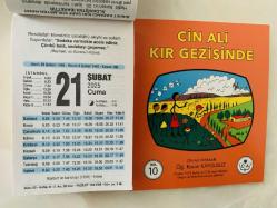 21 Şubat 2025 hediyelik orijinal Fazilet takvim yaprağı (Cin Ali kitabı hediyeli:)