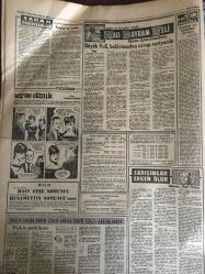 YENİ SABAH GAZETESİ 6 HAZİRAN 1963 YIL :26 SAYI :8703--Mahalli seçimler 13 Ekim günü yapılacak ---Paso için 40 bin kişi fakülteye gidiyor --İran da dünkü  kanlı nümayişte bin ağır yaralı yirmi ölü var --İki metre toprak için kaatil oldu --Keşif uçakları  kaçak haşhaş tarlası buldu --İki babalı bir kızın annesi asıl babayı  teşhis edemedi ---Petrol tasarısı M.Güvenlik kurulunda dün görüşüldü ---Başbakan ,fiyatlarda yükselme  oldu diyor ---Ağaçlar ve orman :Siyavuşgil --Sivas ta sel 134 evi yıktı ---Kleopatra filmi için bir dava daha açıldı --Japonya da sellerden 6 kişi öldü ---Sinemalar :Atlas :Cinayet Var ,İnci :Bir Milyonluk Macera ,Konak :Roma da aşk --Beşiktaş İzmir deplasmanına çıkıyor --Serbest güreş kafilemiz dün gece yurda döndü ----İzmirspor : 1 Karşıyaka : 1 --Elazığ ve Diyarbakır  dan gelen onbinlerce  rey Fenerbahçe yi öne geçirdi --Greko -Romen kampından 3 güreşçi elendi ---İzmir de bir gazete 10 gün kapatıldı ---Trafik cezaları kusur derecesine göre verilecek ---