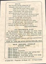 22 ŞUBAT 2001 - TAKVİM YAPRAĞI - DOĞUM GÜNÜ HEDİYESİ - BÜYÜK SAATLİ MAARİF TAKVİMİ - ŞİNASİ - YAHYA KEMAL BAYATLI - GÜLÜMSEMENİN SIRRI ADLI KISA YAZI - BALIK BURCUNDA DOĞANLAR