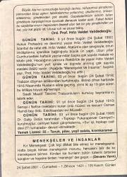 24 ŞUBAT 2001 - TAKVİM YAPRAĞI - DOĞUM GÜNÜ HEDİYESİ - BÜYÜK SAATLİ MAARİF TAKVİMİ - BERTHA DE SUTTER - ORD.PROF.HIFZI VELDET VELİDEDEOĞLU - TRABZON'UN DÜŞMAN İŞGALİNDEN KURTULMASI - OSMAN HAMDİ BEY'İN VEFATI - MENEKŞELER VE İNSANLAR