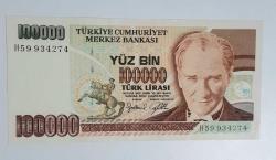 100000 Türk Lirası 7 Emisyon  Yuzbin TL.Çil