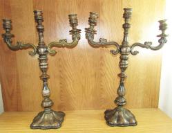 AnTiKa AVRUPA GüMüŞ KaPLaMa ÇİFT BÜYÜK ŞAMDANLAR....