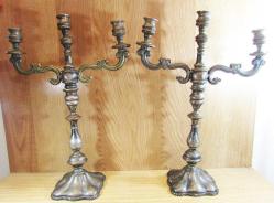 AnTiKa AVRUPA GüMüŞ KaPLaMa ÇİFT BÜYÜK ŞAMDANLAR....