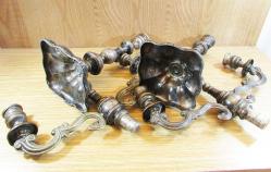 AnTiKa AVRUPA GüMüŞ KaPLaMa ÇİFT BÜYÜK ŞAMDANLAR....