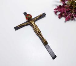 Eskilerden Hz. İşa Biblosu - Eski Pirinç Hz İsa Biblo - Çarmıha Gerilmiş İsa Duvar İkonası