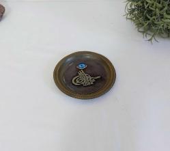 Antika Osmanlı Tuğralı Nazarlık - Tuğra ve Nazar Biblo - Mini Boy Masa Üzeri Nadir nazar biblo - 003