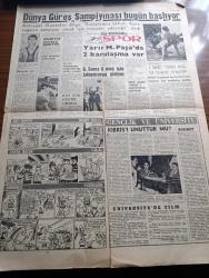 Son Havadis Gazetesi - 2 Haziran 1961 - Gazeteler Hadiseleri Tek Taraflı Göstermemelidir - Olaylar Gazetenin Takip Ettiği Siyasete Uymuyorsa O Siyaset Değiştirilmelidir - Tevfik İleri'nin Kızı Ve Akrabaları Fotoğraf - Sipahioğlu Gençliği CHP Tahrik Etti Dedi - Yassıada Duruşmaları - Ahlak Yapısı Çirkin Bir Yazan Peyami Safa Köşe Yazısı - Sarı Çizmeli Yazan Adviye Fenik - Tarihte Adli Hatalar Yazan Leonard Knott Yazı Dizisi - Türkiye'de Komünist Hareketleri Hazırlayan İlhan Darendelioğlu Yazı Dizisi - Osmanlı Sosyalist Fırkası - Vizonlu Venüs Yazan John O'Hara Yazı Dizisi - Vatan Cephesi Davası - Opon Ağrı Kesici - İstanbul Üniversitesinde İmtihanlar Dün Başladı - Dünya Güreş Şampiyonası Bugün Başlıyor - Gazi Koşusu Yapılıyor - Altın Çivili Atletizm Yarışması - Galatasaray İki Maç İçin Adapazarına Gidiyor - Arı Hafiye Çizen Harry Smith - Tahta Bacak Çizgi Roman - Dümenço Çizen Yurdagün - Fenerbahçe Steogul Rossu İle Ekim'de Oynuyor - Beşiktaş'ın Oyuncu Deniyor - Dünyada Spor