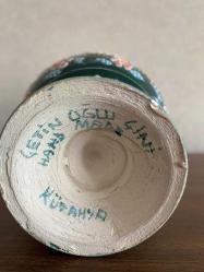 Vintage El Yapımı Kütahya Çini Vazo