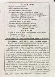 9 MART 2001 - TAKVİM YAPRAĞI - DOĞUM GÜNÜ HEDİYESİ - BÜYÜK SAATLİ MAARİF TAKVİMİ - NACİ KASIM - MUSTAFA ATALAY - NE KADAR ADLI KISA YAZI - GÖZ KAPAKLARINI KULLANARAK KİTAP YAZDI, JEAN-DOMİNİQUE BAUBY U