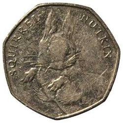 İNGİLTERE 2016  50 PENCE HATIRA  150th Anniversary - Birth of Beatrix Potter, Squirrel Nutkin