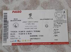 Sivas Belediyespor - Galatasaray Türkiye Kupası 2. Maçı Bileti (2017) (Galatasaray Tribünü Bileti)