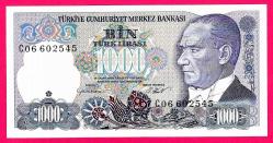 TURKEY 1000 LIRA PREFIX---C06--- (P196) L.1970 (1986) UNC (TK 17 281) ÇİL