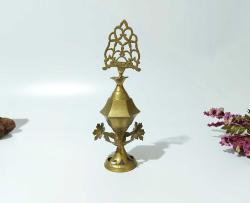 Sürmedan - Eskilerden Sürmelik - Makyaj Sürme Kutusu - Şişesi - Pirinç Sürmedan - Çok Büyük Boy Gold