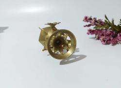 Sürmedan - Eskilerden Sürmelik - Makyaj Sürme Kutusu - Şişesi - Pirinç Sürmedan - Çok Büyük Boy Gold