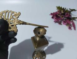 Sürmedan - Eskilerden Sürmelik - Makyaj Sürme Kutusu - Şişesi - Pirinç Sürmedan - Büyük Boy Gold - 77