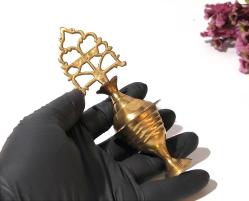 Sürmedan - Eskilerden Sürmelik - Makyaj Sürme Kutusu - Şişesi - Pirinç Sürmedan - Büyük Boy Gold - KZ