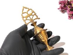 Sürmedan - Eskilerden Sürmelik - Makyaj Sürme Kutusu - Şişesi - Pirinç Sürmedan - Büyük Boy Gold - KZ