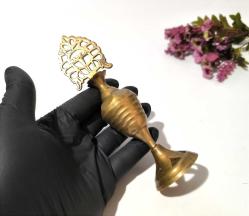 Sürmedan - Eskilerden Sürmelik - Makyaj Sürme Kutusu - Şişesi - Pirinç Sürmedan - Büyük Boy Gold - L9