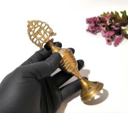 Sürmedan - Eskilerden Sürmelik - Makyaj Sürme Kutusu - Şişesi - Pirinç Sürmedan - Büyük Boy Gold - L9