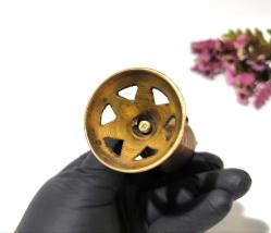 Sürmedan - Eskilerden Sürmelik - Makyaj Sürme Kutusu - Şişesi - Pirinç Sürmedan - Büyük Boy Gold - L9