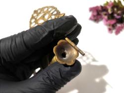 Sürmedan - Eskilerden Sürmelik - Makyaj Sürme Kutusu - Şişesi - Pirinç Sürmedan - Büyük Boy Gold - L9