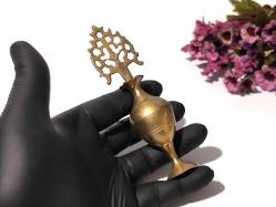 Sürmedan - Eskilerden Sürmelik - Makyaj Sürme Kutusu - Şişesi - Pirinç Sürmedan - Büyük Boy Gold - 27