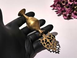 Sürmedan - Eskilerden Sürmelik - Makyaj Sürme Kutusu - Şişesi - Pirinç Sürmedan - Büyük Boy Gold - 27