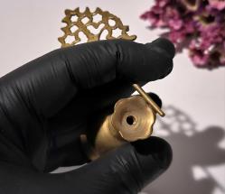 Sürmedan - Eskilerden Sürmelik - Makyaj Sürme Kutusu - Şişesi - Pirinç Sürmedan - Büyük Boy Gold - 27