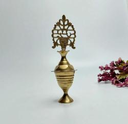 Sürmedan - Eskilerden Sürmelik - Makyaj Sürme Kutusu - Şişesi - Pirinç Sürmedan - Büyük Boy Gold - 43