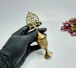 Sürmedan - Eskilerden Sürmelik - Makyaj Sürme Kutusu - Şişesi - Pirinç Sürmedan - Büyük Boy Gold - 43