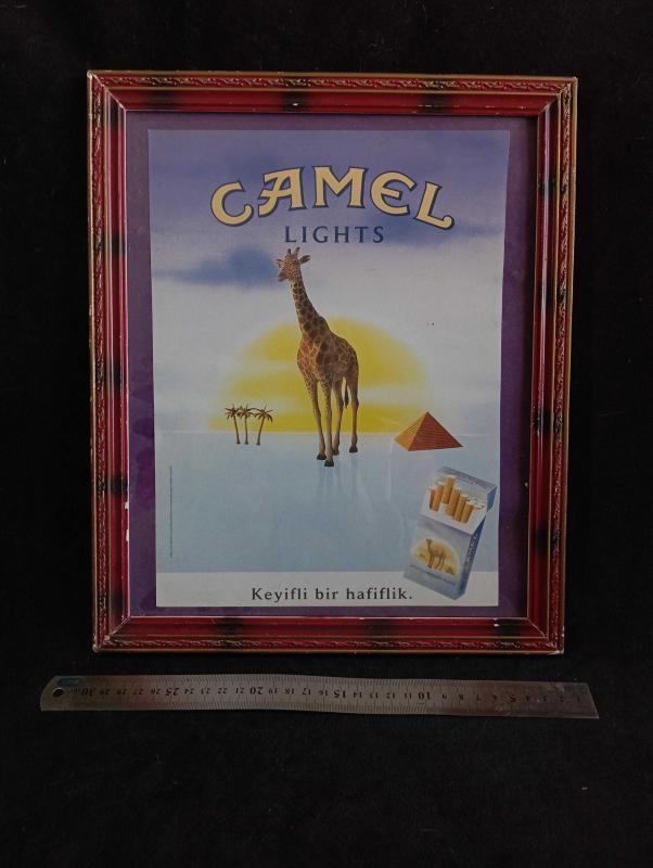 Camel light sigara reklamı çerçeveli - Antika ve Koleksiyon