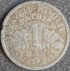 Efemera - FRANSA 1 Frank, 1944 ÇT Darphane işareti "C" - kitantik - kitaLog