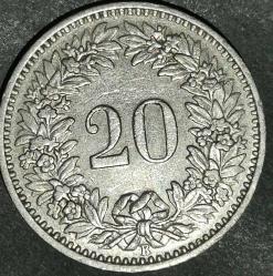 İSVİÇRE 1958  20  RAPPEN