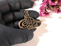 Osmanlı Tuğrası Kolye Ucu - Pirinç Tuğra - Antika Tarzı Tuğra Kolye -  Takı Tasarım Parça