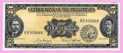 Filipinler, 5 Pesos, 1949-1969, ÇİL, p135e (TK 17 199) ÇİL