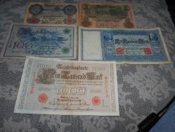 D REİCH KAĞIT PARALAR 5 ADET 20 50 100 100 1000 RM