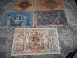 D REİCH KAĞIT PARALAR 5 ADET 20 50 100 100 1000 RM