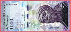 VENEZUELA 1000 BOLIVARES 2017 UNC ÇİL