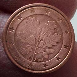 2005 ALMANYA 1 EURO CENT (F) ORİJİNAL MADENİ PARASI 1RR1YY NADİR