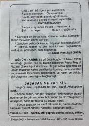 12 NİSAN 2001 - TAKVİM YAPRAĞI - DOĞUM GÜNÜ HEDİYESİ - BÜYÜK SAATLİ MAARİF TAKVİMİ - ALMAN ATASÖZÜ - FUAT BAYRAMOĞLU - DR.SEZAİ KONUKGİL - ŞAŞACAK NE VAR Kİ ADLI KISA YAZI