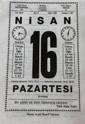 Efemera - 17 NİSAN 2001 - TAKVİM YAPRAĞI - DOĞUM GÜNÜ HEDİYESİ - BÜYÜK SAATLİ MAARİF TAKVİMİ - ALMAN ATASÖZÜ - CAHİT KÜLEBİ - ÇANAKKALE ANITI TEMELİ ATILDI - DRAM TİYATROSU YANDI - 8.CUMHURBAŞKANI TURGUT ÖZAL'IN VEFATI - NİYE ADLI KISA YAZI - kitantik - kitaLog