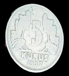 1937 5 Kuruş Nadir yıl