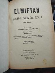 NURUL İZAH ve TERCÜMESİ .. EL MİFTAH Şerh-i Nur-ül İzah  .. Şûrunbilâlli ve Eb-ul Zeyd Eş-Şibli .. İLK TÜRKÇEleştiren: Abdullah Aydın .. (İLK baskı-1965) .. bez ciltli .. Fıkıh Kitabı .. Türkçe-Arapça