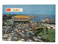 Kadıköy iskelesinden genel görünüm - 1970'li yıllara ait kartpostal / Arkası yazısız