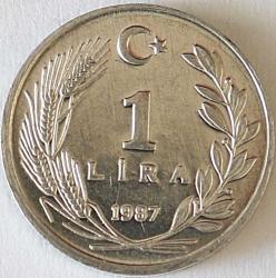 Türkiye Cumhuriyeti  1987 Yılı 1 Lira  8202