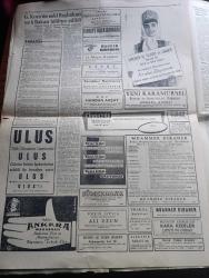 Bayram Gazetesi - 26 Mayıs 1961 - Gönül Ferahlığı İle Evet Yazan Cihad Baban Köşe Yazısı - Anayasa Oylanıyor - Kurban Bayramı  Dün Bütün Yurtta Kutlandı -  Başkan Cemal Gürsel Yarın 27 Mayısı Anlatacak - Eichmann Davasında Gürültülü Oturum - Gençlik Parkında Bazı Eğlence Yerleri Ve Gişeler Yıkılacak - İhtilal Senfonisi 27 Mayıs'ta Çalınacak - Bereketli Yağmurlar Düşmüştü Amik'e Röportaj ve Desen Fikret Otyam - Jean Simons Beyaz Perdeye Veda Ediyor - Sierra Leone Elmas Ticaretin Karaborsasının Merkezi - Yurtdışına Çıkışlar Serbest Bırakılıyor - Unilever İş Ticaret Muhterem Müşterilerinin kurban bayramını Kutlar - Dünya Ordulararası Futbol Şampiyonası - Fransa İle Yenişemedik - Fenerbahçe'den Puan Alan Vefa Altınordu'dan Güç Kurtuldu